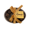 Hames Clearly Enjoyable - Clear Oval Chocolate Assortment (Medium) 140g Finished with a Beautiful Hand Tied Silk Gold Ribbon & Gold Swing Tag x Outer of 12