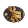 Hames Clearly Enjoyable - Clear Oval Chocolate Assortment (Large) 214g Finished with a Beautiful Hand Tied Silk Gold Ribbon & Gold Swing Tag x Outer of 12