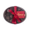 Hames Clearly Enjoyable - Clear Oval Chocolate Assortment (Large) 214g Finished with a Beautiful Hand Tied Silk Red Ribbon & Red Swing Tag x Outer of 12