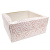 Extra Large Patisserie Cake Box with Heart Design - Single Wall Base & Fold-Up Window Lid 230mm x 230mm x 100mm Self-assemble