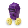 Halloween 2 White Chocolate Spooky Skulls Oozing with Red Caramel "Blood" Resting in a Purple Coffin Shaped Box