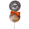 Halloween Milk Chocolate Lolly with a Witch on a Broom Design Finished with a Swing Tag & Orange Twist Tie Bow 31g - Outer  27