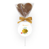 Hames - Milk Chocolate Heart Lollipop Finished with a Gold Twist Tie Bow and a "Bee Mine" Swing Tag 40g  x Outer of 27
