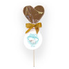 Hames - Milk Chocolate Heart Lollipop Finished with a Gold Twist Tie Bow and an "Love Ewe" Swing Tag 40g x Outer of 27