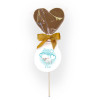 Hames - Milk Chocolate Heart Lollipop Finished with a Gold Twist Tie Bow and a "Love Ewe" Swing Tag 40g x Outer of 27