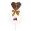 Hames - Milk Chocolate Heart Lollipop Finished with a Gold Twist Tie Bow and an "Owl Always Love You" Swing Tag 40g x Outer of 27