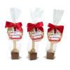 Festive Christmas - Milk Chocolate With Mince Pie Flavouring Hot Chocolate Stirrer With a Red Twist Tie Bow & Festive Christmas Swing Tag x Outer of 18