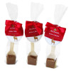 Festive Stag - Milk Chocolate With Irish Cream Flavouring Hot Chocolate Stirrer 35g With a Red Twist Tie Bow & Contemporary Festive Swing Tag x Outer of 18