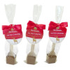 Festive Stag - Milk Chocolate With Salted Caramel Flavouring Hot Chocolate Stirrer 35g With a Red Twist Tie Bow & Contemporary Festive Swing Tag x Outer of 18