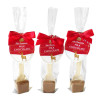 Festive Stag - Milk Hot Chocolate Stirrer 35g With a Red Twist Tie Bow & Contemporary Festive Swing Tag x Outer of 18