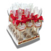 Festive Christmas - Milk Chocolate Hot Chocolate Stirrer With a Red Twist Tie Bow & Festive Christmas Swing Tag x Outer of 18