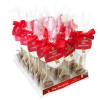 Festive Stag - Milk Hot Chocolate Stirrer 35g With a Red Twist Tie Bow & Contemporary Festive Swing Tag x Outer of 18