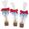 A Very Woolly Christmas - Milk Hot Chocolate Stirrer 35g With a Red Twist Tie Bow & Festive Snowman Swing Tag x Outer of 18