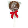 Christmas Jolly Lollies - Milk Chocolate Lolly with a White Graphic Merry Xmas Reindeer Graphic Design Finished with a Red Twist Tie Bow x Outer of 27