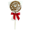 Christmas Jolly Lollies - Milk Chocolate Lolly with a White Graphic Santa Stuck in the Chimney Design Finished with a Red Twist Tie Bow x Outer of 27