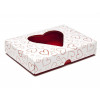 Fold-Up White 12 Chocolate Box Lid with Red Heart Design & Window 159mm x 112mm x 32mm (Lid Only)