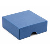 Elegant Texture-Embossed Matt Finish 4 Choc Square Wibalin Gift Box Lid Only 82mm x 78mm x 32mm in Blue