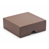 Elegant Texture-Embossed Matt Finish 4 Choc Square Wibalin Gift Box Lid Only 82mm x 78mm x 32mm in Chocolate Brown