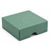 Elegant Texture-Embossed Matt Finish 4 Choc Square Wibalin Gift Box Lid Only 82mm x 78mm x 32mm in Green