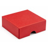 Elegant Texture-Embossed Matt Finish 4 Choc Square Wibalin Gift Box Lid Only 82mm x 78mm x 32mm in Red
