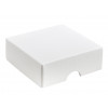 Elegant Texture-Embossed Matt Finish 4 Choc Square Wibalin Gift Box Lid Only 82mm x 78mm x 32mm in White