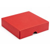 Elegant Texture-Embossed Matt Finish 9 Choc Square Wibalin Gift Box Lid Only 120mm x 112mm x 32mm in Red