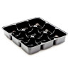 Black 9 Choc Cav Truffle Insert Tray 250micron RPET  3 rows of 3 config for Square Wibalin Box 120mm x 112mm x 32mm