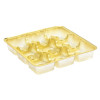 Gold 9 Choc Cav Truffle Insert Tray 250micron APET  3 rows of 3 config for Square Wibalin Box 120mm x 112mm x 32mm