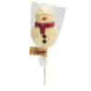Hames - White Chocolate Snowman Lollipop Decorated with a Red Scarf, Orange Nose, Dark Chocolate Buttons x Outer of 27