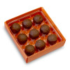 Hames Bronze Range - 9 Blood Orange Flavoured Milk Truffles Presented in a Stunning Orange Box with a Foil Print x Outer of 10