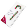 Promotional - Red, Green and White Candy Cane Presented on a Full Colour Digitally Printed Card - Flow Wrapped