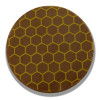 Cake and Dessert Topper 30mm Printed Chocolate Buttons - Milk Chocolate Gold Print - Honeycomb Design - Outer of 1008