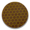 Cake and Dessert Topper 30mm Printed Chocolate Buttons - Milk Chocolate Gold Print - Honeycomb Design - Outer of 1008