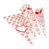 Frosted Printed Film Cone Shaped Bag with a Red Heart Design 180mm x 370mm
