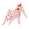 Frosted Printed Film Cone Shaped Bag with a Red Heart Design 250mm x 460mm