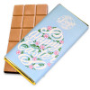Personalised Milk Chocolate 80g Bar Wrapped in Gold Foil Finished with a Beautiful Blue Themed Happy Easter Flower Design Wrapper