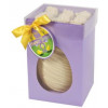 Hames Boxed Easter Egg - White Chocolate Egg With Flaked White Chocolate Truffles Finished with a Happy Easter Swing Tag & Twist Tie Bow 305g x Outer of 6