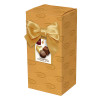 Chocolate & Truffles Assortment Ballotin Presented in a Gold Swirl Printed Box & Finished with a Gold Twist Tie Bow and Swing Tag 150g  x Outer of 9