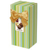 Chocolate & Truffles Assortment Ballotin Presented in a Green Stripe Printed Box & Finished with a Gold Twist Tie Bow and Swing Tag 150g  x Outer of 9