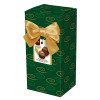 Chocolate & Truffles Assortment Ballotin Presented in a Green Swirl Printed Box & Finished with a Gold Twist Tie Bow and Swing Tag 150g  x Outer of 9