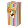 Chocolate & Truffles Assortment Ballotin Presented in a Multi Stripe Printed Box & Finished with a Gold Twist Tie Bow and Swing Tag 150g  x Outer of 9