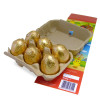 Hames - Happy Easter Egg Carton With 6 x 25g Milk Chocolate Hen Size Eggs Wrapped  in Gold Foil With Sleeve x Outer of 6