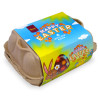 Hames - Happy Easter Egg Carton With 6 x 25g Milk Chocolate Hen Size Eggs Wrapped  in Gold Foil With Sleeve x Outer of 6