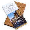 Heritage Souvenir Gift - Milk Chocolate 80g Bar Wrapped in Gold Foil Finished in a White Wrapper with a Photograph & Text of your Choice (Square)