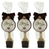 Hames - Dark Hot Chocolate Stirrer 35g With Brown Twist Tie Bow & Swing Tag  x Outer of 18
