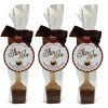 Hames - Milk Hot Chocolate Stirrer 35g With Brown Twist Tie Bow & Swing Tag x Outer of 18