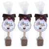 Hames - Milk Chocolate with Irish Cream Flavouring Hot Chocolate Stirrer 35g Brown Twist Tie Bow & Swing Tag x Outer of 18
