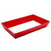 Large Red Elegant Texture-Embossed Matt Finish Card Hamper Tray 70mm (D) - 400 x 256mm at Top Tapering to 366 x 208mm at the Bottom