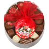 Christmas Snow Globe - Clear Boxed Chocolate Assortment (Large) 214g Finished with a Beautiful Hand Tied Red Ribbon & Swing Tag x Outer of 12