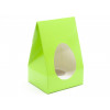Medium - Easter Green Tapered Easter Egg Carton with White Plinth and PVC Window 132mm x 112mm x 210mm